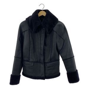 [] Bottega Veneta | Leather Boa Shearling Jacket | 40 | Black | Ladies